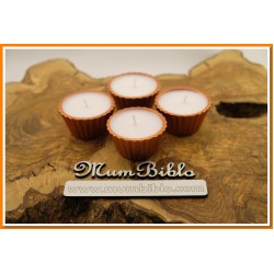 Mumluk Cupcake Bakır Renk Beyaz Mum