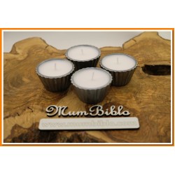 Mumluk Cupcake Gümüş Renk Beyaz Mum