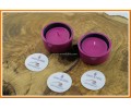 Yuvarlak Tealight Mumluk ve Mum Fuşya Renk 2 adet