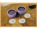 Yuvarlak Tealight Mumluk ve Mum Lila Renk 2 adet