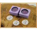 Kare Tealight Mumluk ve Mum Lila Renk 2 adet