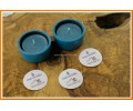 Yuvarlak Tealight Mumluk ve Mum Turkuaz Renk 2 adet