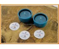 Yuvarlak Tealight Mumluk ve Mum Turkuaz Renk 2 adet