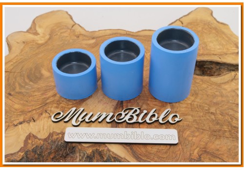 Tealight Mumluk Üçlü Set Açık Mavi Renk